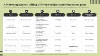 Advertising Agency Billing Software Project Communication Plan