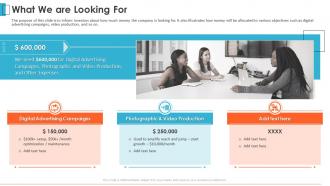Advertising agency pitch deck what we are looking for