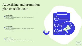 Advertising And Promotion Plan Checklist Icon