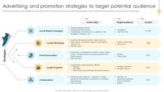Advertising And Promotion Strategies To Target Potential Audience Comprehensive Guide