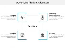 Advertising budget allocation ppt powerpoint presentation model layouts cpb
