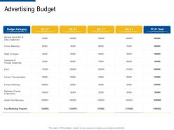 advertising budget factor strategies for customer targeting ppt slides