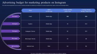 Advertising Budget For Marketing Products On Instagram Digital Marketing To Boost Fin SS V