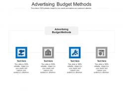Advertising budget methods ppt powerpoint presentation infographics files cpb