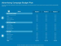 Advertising campaign budget plan business marketing using linkedin ppt inspiration
