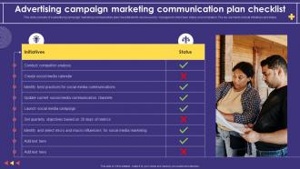 Advertising Campaign Marketing Communication Plan Checklist