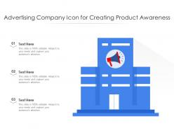 Advertising company icon for creating product awareness