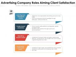 Advertising company roles aiming client satisfaction