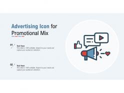 Advertising icon for promotional mix