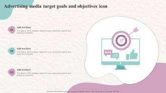 Advertising Media Target Goals And Objectives Icon
