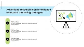 Advertising Research Icon To Enhance Enterprise Marketing Strategies