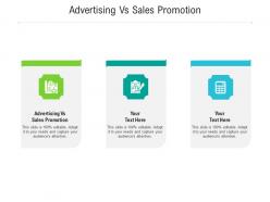Advertising vs sales promotion ppt powerpoint presentation icon gallery cpb
