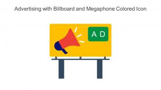 Advertising With Billboard And Megaphone Colored Icon