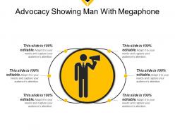 Advocacy showing man with megaphone
