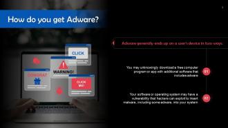 Adware Attack In Cyber Security Training Ppt Image Content Ready