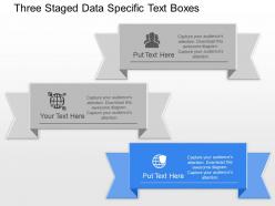 Ae three staged data specific text boxes powerpoint template slide