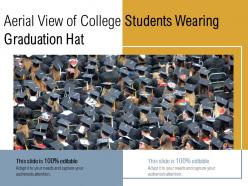 Aerial view of college students wearing graduation hat