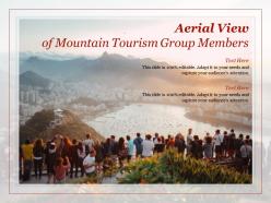 Aerial view of mountain tourism group members