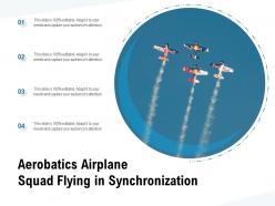 Aerobatics airplane squad flying in synchronization
