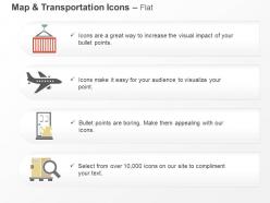 Aeroplane mobile magnifier global travel ppt icons graphics