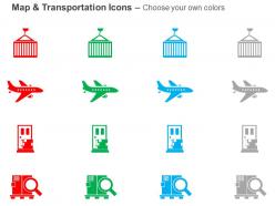 Aeroplane mobile magnifier global travel ppt icons graphics