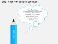 Af blue pencil with bubbles education flat powerpoint design