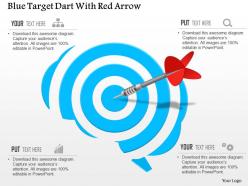 Af blue target dart with red arrow powerpoint template