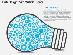 Af bulb design with multiple gears flat powerpoint design