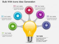 Af bulb with icons idea generation powerpoint template