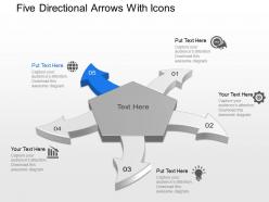 Af five directional arrows with icons powerpoint template
