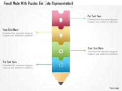 Af pencil made with puzzles for data representation powerpoint template