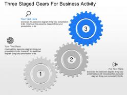 Af three staged gears for business activity powerpoint template slide
