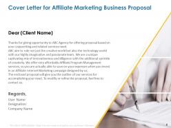 Affiliate marketing business proposal powerpoint presentation slides