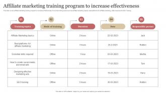Affiliate Marketing Training Program To Increase Effectiveness B2b Demand Generation Strategy