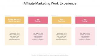 Affiliate Marketing Work Experience In Powerpoint And Google Slides Cpb