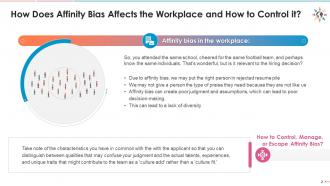 Affinity bias affect at workplace and techniques to control it edu ppt