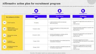 Affirmative Action Plan For Recruitment Program