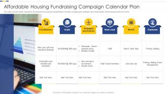 Affordable Housing Fundraising Campaign Calendar Plan