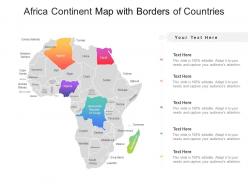 Africa continent map with borders of countries