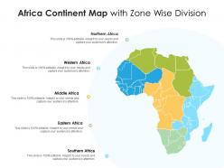 Africa continent map with zone wise division