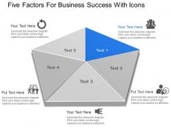 Ag five factors for business success with icons powerpoint template