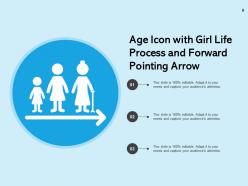 Age Icon Life Process Pointing Arrow Displaying Marketing Strategy