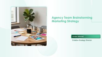 Agency Team Brainstorming Marketing Strategy PPT Template VA