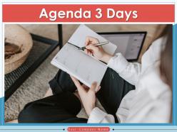 Agenda 3 Days Planning Revenues Product Services Satisfaction Customers