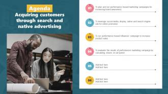 Agenda Acquiring Customers Through Search And Native Advertising MKT SS V
