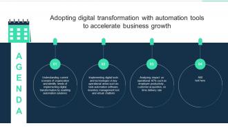 Agenda Adopting Digital Transformation With Automation Tools To Accelerate Business Growth DT SS