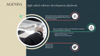 Agenda Agile Aided Software Development Playbook Ppt Information