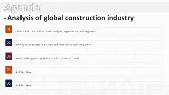 Agenda Analysis Of Global Construction Industry Ppt File Infographic Template