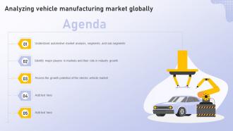 Agenda Analyzing Vehicle Manufacturing Market Globally