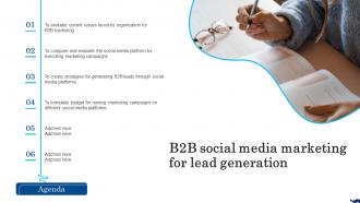 Agenda B2b Social Media Marketing For Lead Generation Ppt Slides Background Images